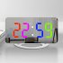 RGB Digital Alarm Clock With 11 Color Modes 3 Level Brightness 2 USB Ports LED Mirror Clock For Bedroom Home Office Desk Decor white shell