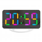 RGB Digital Alarm Clock With 11 Color Modes 3 Level Brightness 2 USB Ports LED Mirror Clock