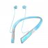 RGB Lighting Headphones Wireless Headphones Noise Canceling Headphones Magnetic Headphones With Neck Cable sky blue