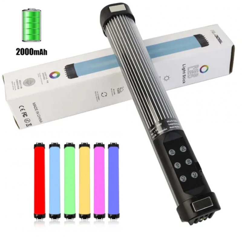 RGB Photographic Video Lights 360° Full Color Portable Photography Lighting 2700-7500K Dimmable Camera Lamp black