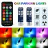 RGB T10 W5W Led Bulbs Width Light With RF Wireless Remote Control Multi color 360 degree Lighting Interior Exterior Strobe Lights As shown