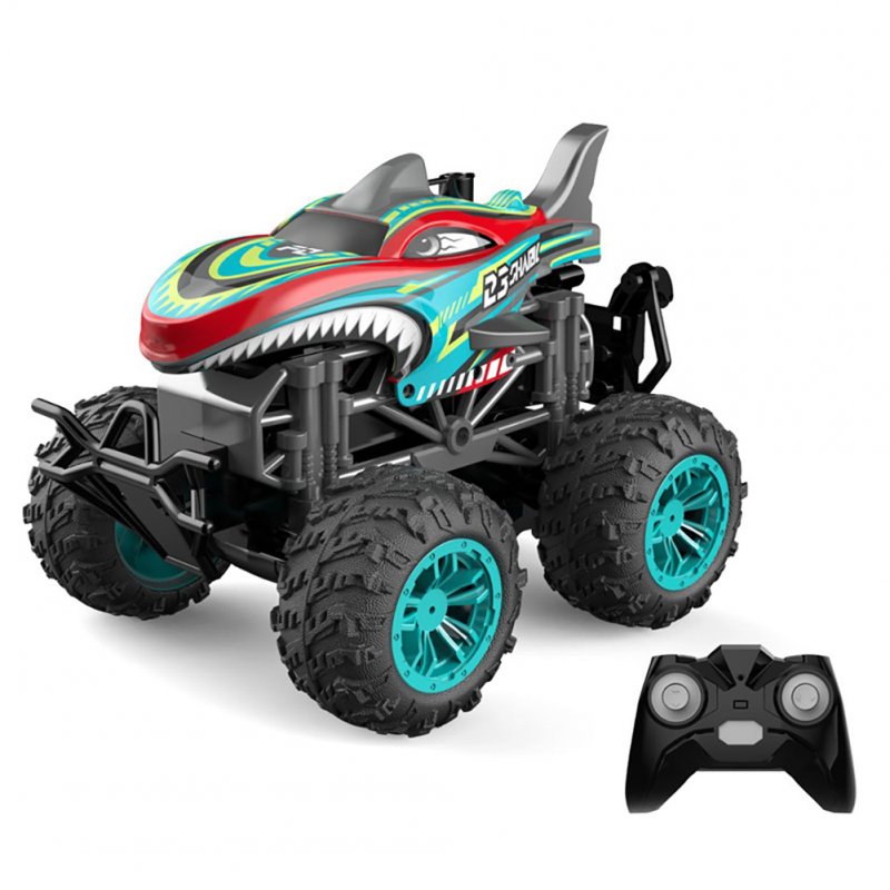 1:18 2.4G Remote Control Spray Car Shark Head Monster-Car 360 Degree Rotating Dance Stunt Car with Lights 