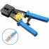RJ45 Crimp Tool For Pass Through Connectors Professional Ethernet Crimper For Cat6 Cat5 8P8C RJ12 Connectors Ethernet Crimper Crimping Tool Pass Through Clamp