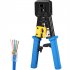 RJ45 Crimp Tool For Pass Through Connectors Professional Ethernet Crimper For Cat6 Cat5 8P8C RJ12 Connectors Ethernet Crimper Crimping Tool Pass Through Clamp