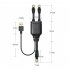RJ45 Ethernet Splitter 1 Male To 2 Male Network Extension Connector Ethernet Switch With Usb Charging Cable 1 35m black