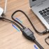 RJ45 Ethernet Splitter 1 Male To 2 Male Network Extension Connector Ethernet Switch With Usb Charging Cable 1 35m black
