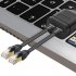RJ45 Ethernet Splitter 1 Male To 2 Male Network Extension Connector Ethernet Switch With Usb Charging Cable 1 35m black