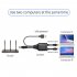 RJ45 Ethernet Splitter 1 Male To 2 Male Network Extension Connector Ethernet Switch With Usb Charging Cable 1 35m black