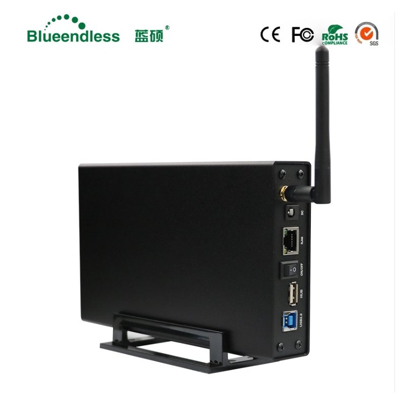 RJ45 External Hard Drive Case Nas Wifi Antenna Wireless Wifi Sata Usb 3.0 Wifi HDD Interface Box 3.5 HDD Caddy EU plug