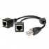 RJ45 LAN Ethernet Extension Cord Male to Female One to two Network Cable Splitter black