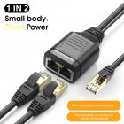 RJ45 Network Splitter Adapter RJ45 Male 1 To 2 With Usb Power Cable LAN Interface Ethernet Connector 100M black
