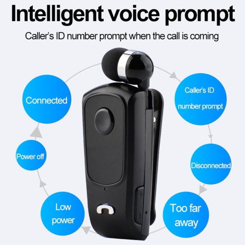 F920 Wireless Sport Earphone Bluetooth-compatible Incoming Vibration Voice Report Number Clip-on Type Headset 