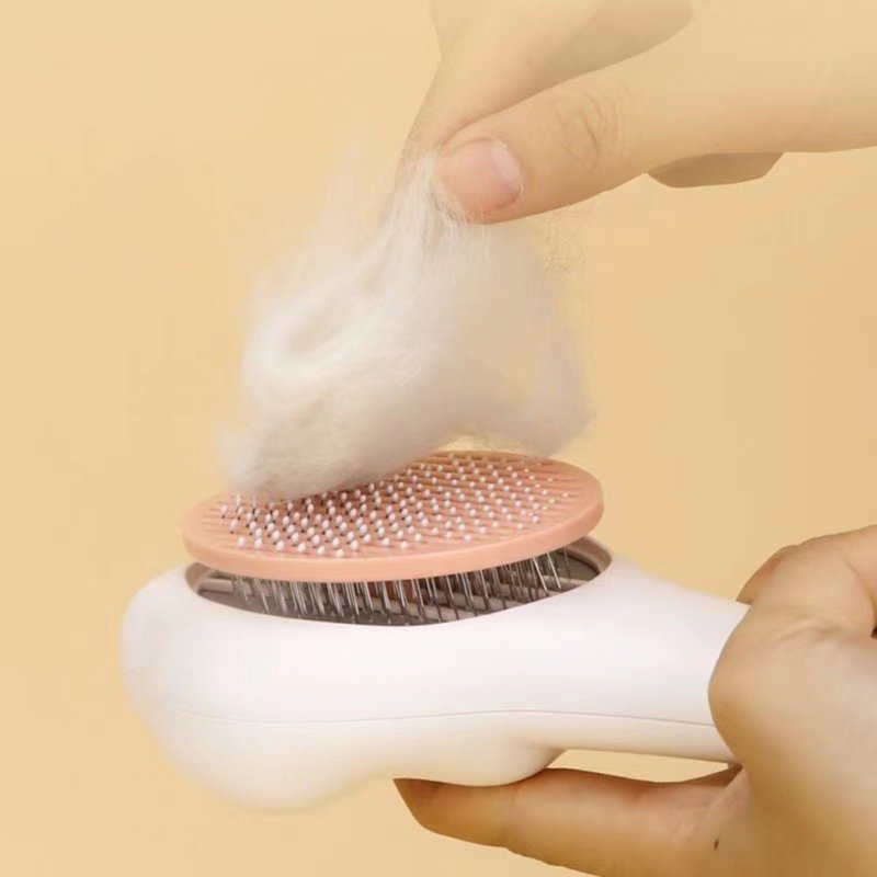 Cat Dog Pet Brush With Release One Push Button Paw-Shaped Self Cleaning Slicker Brush For Long Short Haired Cats Dogs 