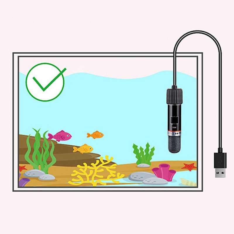 Mini Aquarium Heater 26 ° C Constant Temperature Submersible Small Fish Tank Heater Temperature Controller (USB-10W) 