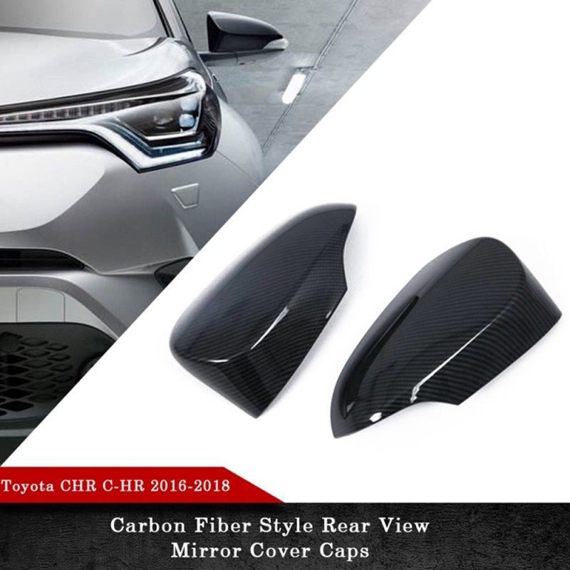 Carbon Fiber Style Car Rear View Wing Mirror Cover Trim Look Side Wing Mirror Cover Caps For Toyota C-HR CHR