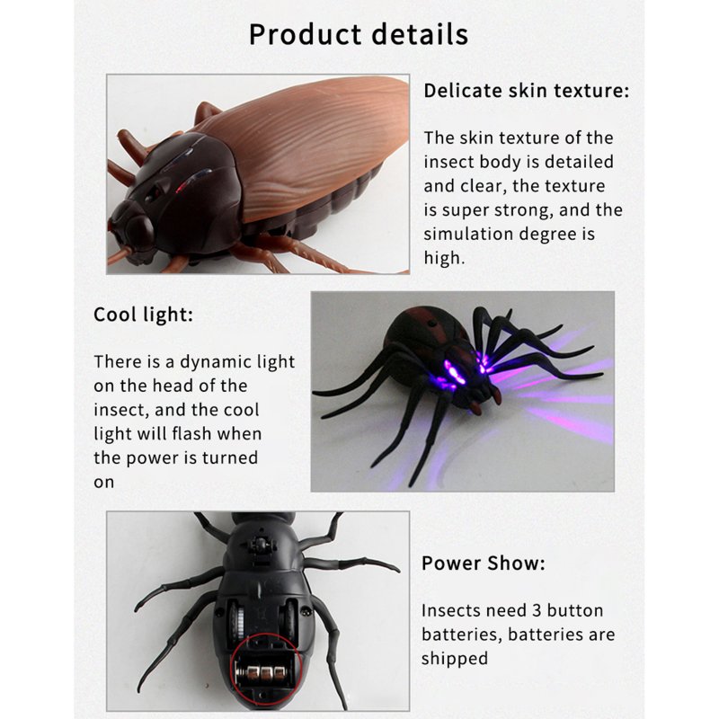 Infrared Remote Control Electric Toys Simulation Induction Fake Animal Tricky Props Cockroach