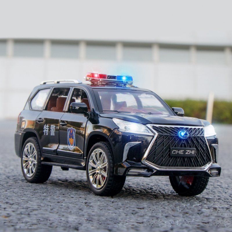 1/24 Diecast Off-Road Vehicle Model Simulation Alloy Pull Back Car with Sound Light Toys for Birthday Gifts 