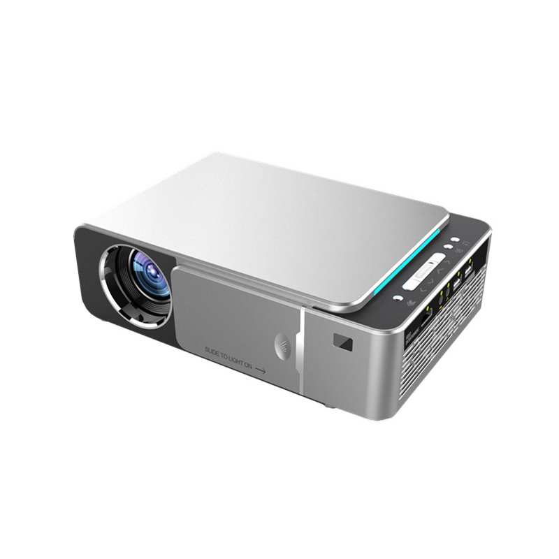 T5 Home Video 1080P Recorder Comcorder Multifunction Home Projector Portable LED HD Mini Projector  Silver_regular version