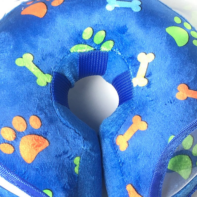 Pet Inflatable Cone Anti-bite Anti-lick Elizabethan Collars Protective Headgear For Stop Licking Biting Wounds blue L