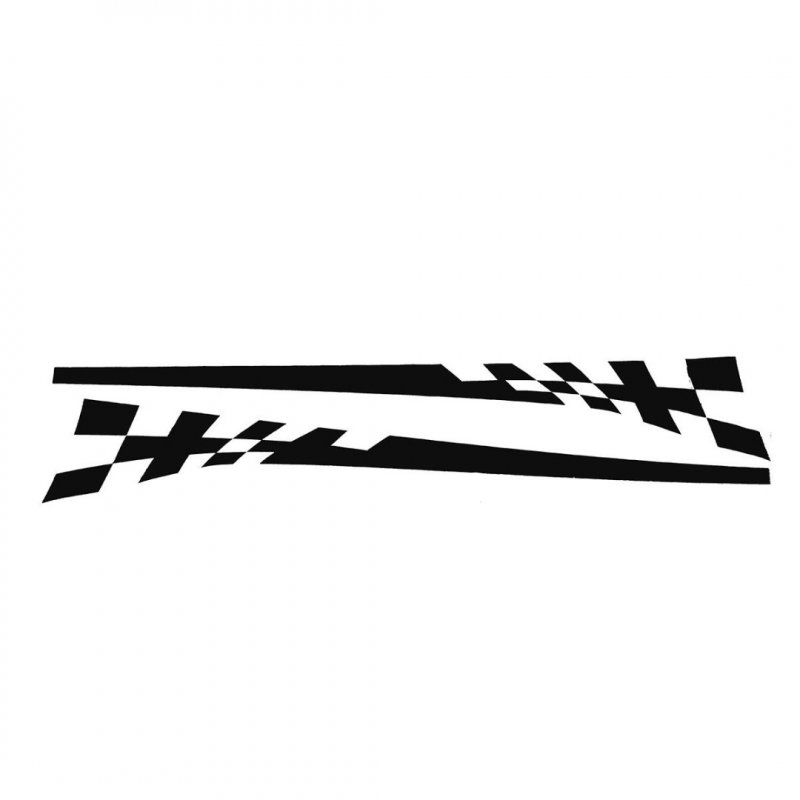 Racing Flag Vinyl Decal Car Styling Door Side Skirt Stripes Auto Body Decor Sticker black