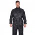 Rain Suit Waterproof Lightweight Hooded Rainwear Water Proof 2 Pieces Rainwear Hooded Rain Suit   Coat And Trouser For Golf  Hiking  Travel  Running black XXXL
