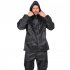 Rain Suit Waterproof Lightweight Hooded Rainwear Water Proof 2 Pieces Rainwear Hooded Rain Suit   Coat And Trouser For Golf  Hiking  Travel  Running black XXXL