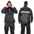 Rain Suit Waterproof Lightweight Hooded Rainwear Water Proof 2 Pieces Rainwear Hooded Rain Suit   Coat And Trouser For Golf  Hiking  Travel  Running black XXXL