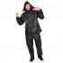 Rain Suit Waterproof Lightweight Hooded Rainwear Water Proof 2 Pieces Rainwear Hooded Rain Suit   Coat And Trouser For Golf  Hiking  Travel  Running black XXXL