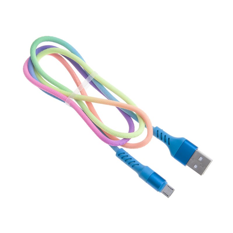 Rainbow Braided USB Data Cable Fast Charging Cord for iOS or Android Mobile Phones for Android