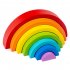 Rainbow Building Blocks Wooden Stacker Nesting Puzzle Blocks Color Shape Matching Puzzle Toys For Kids Gifts Mocha Brown