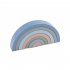 Rainbow Building Blocks Wooden Stacker Nesting Puzzle Blocks Color Shape Matching Puzzle Toys For Kids Gifts Mocha Brown