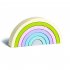 Rainbow Building Blocks Wooden Stacker Nesting Puzzle Blocks Color Shape Matching Puzzle Toys For Kids Gifts Mocha Brown
