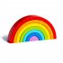 Rainbow Building Blocks Wooden Stacker Nesting Puzzle Blocks Color Shape Matching Puzzle Toys For Kids Gifts Mocha Brown