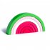 Rainbow Building Blocks Wooden Stacker Nesting Puzzle Blocks Color Shape Matching Puzzle Toys For Kids Gifts Mocha Brown