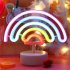 Rainbow Desktop Lamp  Nightstand Lamps With Holder Base  3 AA Battery Or USB Powered Night Light For Living Room Bedroom Balcony  Office Children s Room Rainbow