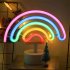 Rainbow Desktop Lamp  Nightstand Lamps With Holder Base  3 AA Battery Or USB Powered Night Light For Living Room Bedroom Balcony  Office Children s Room Rainbow