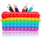 Rainbow Silicone Pop Pencil Case Stationery Organizer With Zipper School Supplies For Boys Girls Gifts