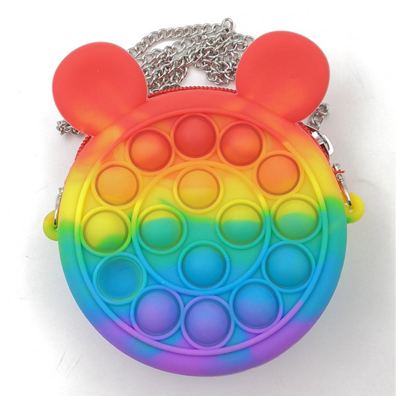 Rainbow Toys Push Unzip Doll Bag Increase Focus For Autism Needs Anti-stress Game Educational Toy Rainbow Mickey_Mini