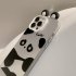 Raised Panda Ears Smart Phone Case Full Covered Shell Protective Cover Compatible For IPhone 15 Silver white panda with ears 15promax