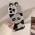 Raised Panda Ears Smart Phone Case Full Covered Shell Protective Cover Compatible For IPhone 15 Silver white panda with ears 15promax