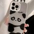 Raised Panda Ears Smart Phone Case Full Covered Shell Protective Cover Compatible For IPhone 15 Silver white panda with ears 15promax