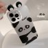Raised Panda Ears Smart Phone Case Full Covered Shell Protective Cover Compatible For IPhone 15 Silver white panda with ears 15promax