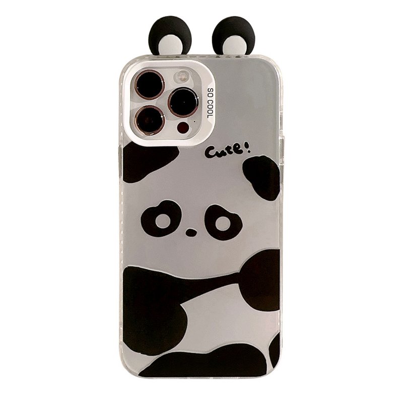 Raised Panda Ears Smart Phone Case Full Covered Shell Protective Cover Compatible For IPhone 15