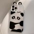 Raised Panda Ears Smart Phone Case Full Covered Shell Protective Cover Compatible For IPhone 15 Silver white panda with ears 15promax