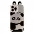 Raised Panda Ears Smart Phone Case Full Covered Shell Protective Cover Compatible For IPhone 15 Silver white panda with ears 15promax