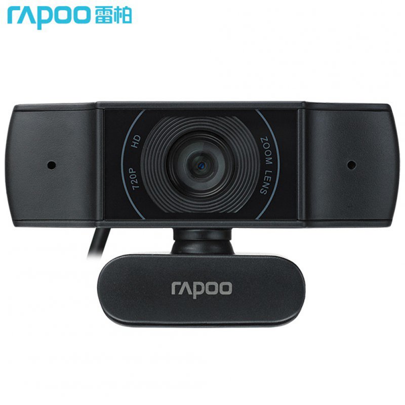 Rapoo C200 Webcam 720p HD With Usb2.0 With Microphone Rotatable Cameras For Live Broadcast Video Calling Conference Black