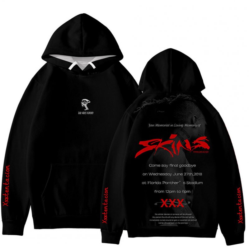 Rapper XXXTENTACION Korean Hoodie Hooded Long Sleeve Printing Tops A picture_L