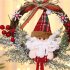 Rattan Christmas  Garland Santa Claus Doll Door Hanging Garland Christmas Ornament Dead Branch small Santa Claus 