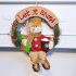 Rattan Wreath Christmas  Pendant Santa Claus Snowman For Hotel Home Decoration Santa Claus with big wreath