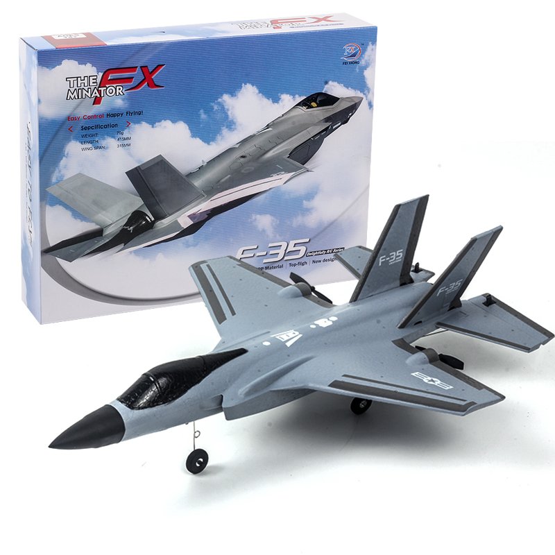 Rc Aircraft Fx935 Four-channel F35 Jet Electric Foam Airplane Toy gray